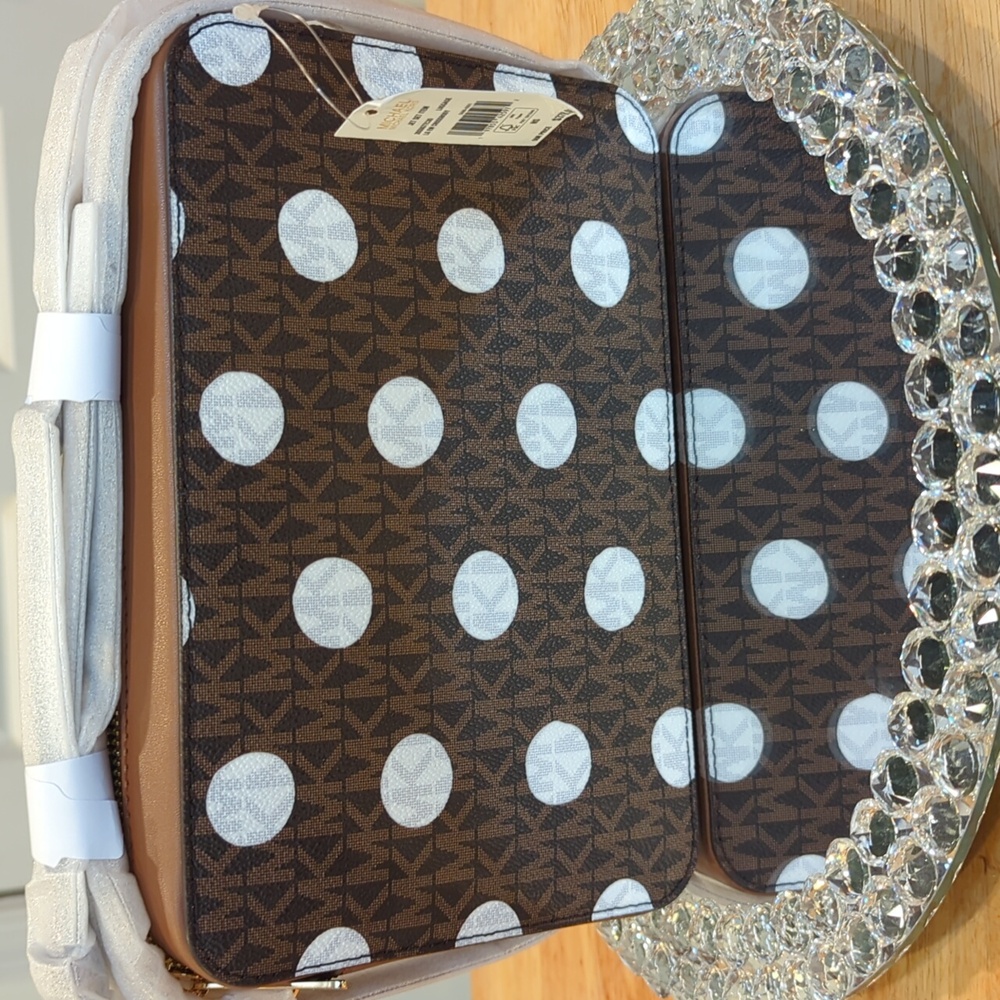 Michael Kors Jet Set Large Polka Dot Signature Logo Crossbody Bag NWT - Picture 7 of 7